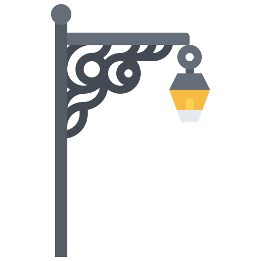 уличный фонарь Coloring Flat иконка