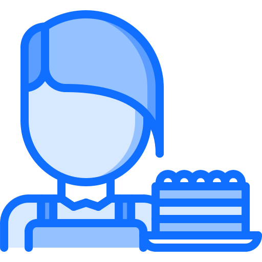 Waiter Coloring Blue icon