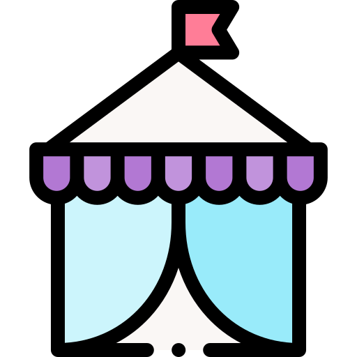 Circus tent Detailed Rounded Lineal color icon