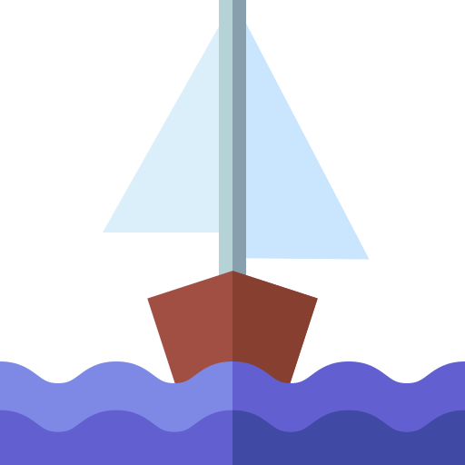 bateau à voile Basic Straight Flat Icône