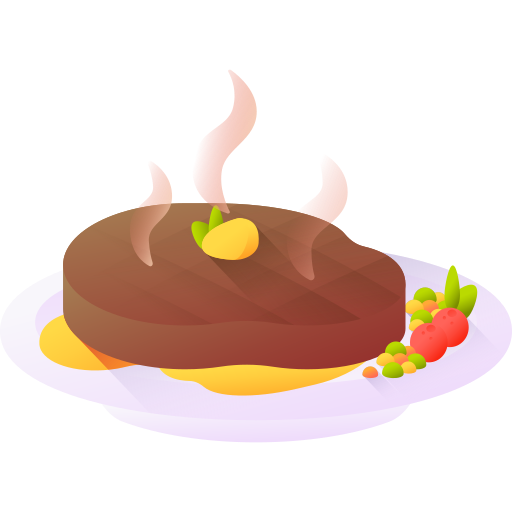 Steak 3D Color icon