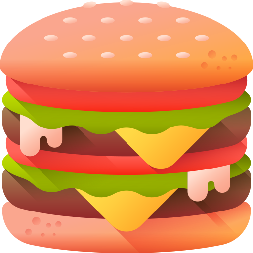 hamburger 3D Color icona