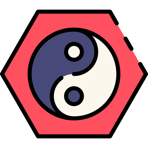 yin yang Good Ware Lineal Color icoon