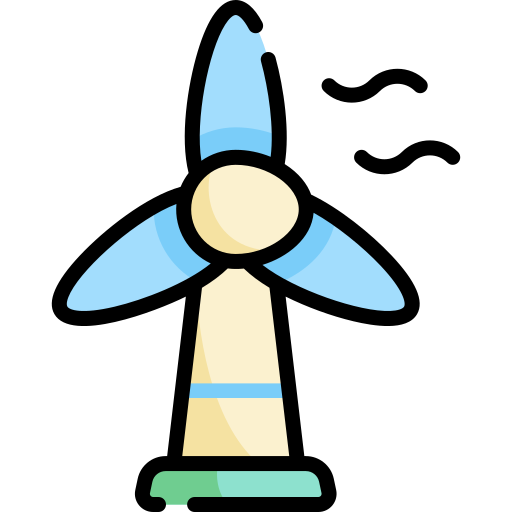 turbina eólica Kawaii Lineal color icono