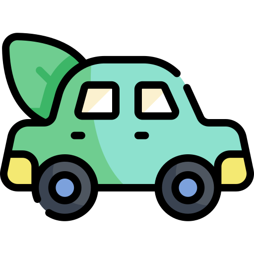 coche ecológico Kawaii Lineal color icono