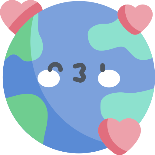 Earth Kawaii Flat icon