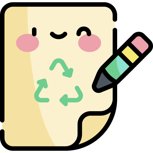 Recycled paper Kawaii Lineal color icon