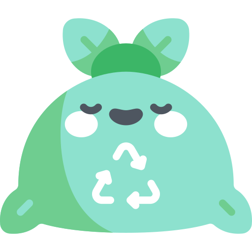 bolsa de reciclaje Kawaii Flat icono
