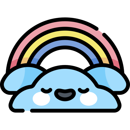 무지개 Kawaii Lineal color icon