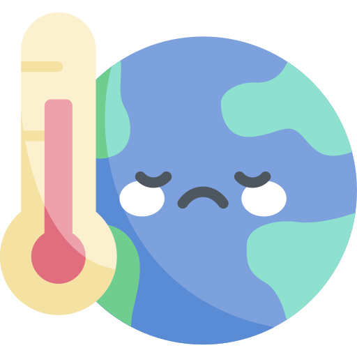 opwarming van de aarde Kawaii Flat icoon