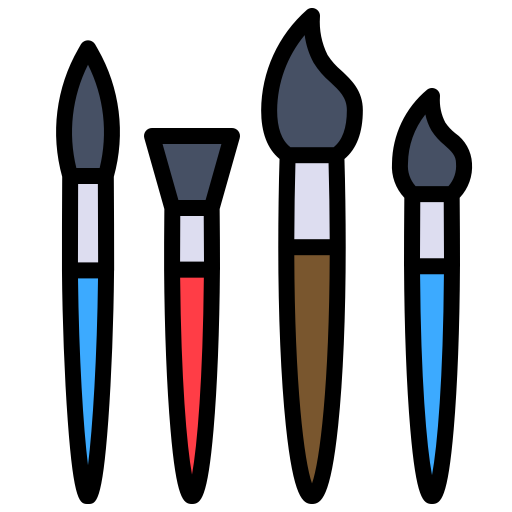 Brushes Generic Outline Color icon