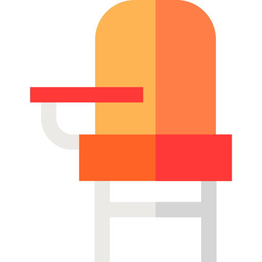 Desk chair Basic Straight Flat icon