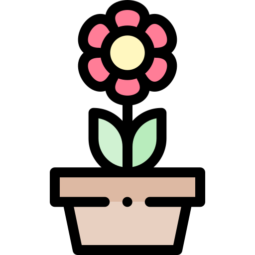 pot de fleur Detailed Rounded Lineal color Icône