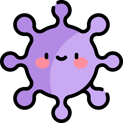 virus Kawaii Lineal color icoon