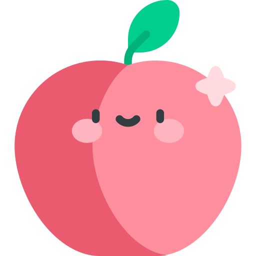 jabłko Kawaii Flat ikona