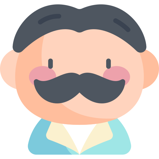 hombre Kawaii Flat icono