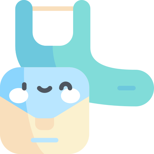 hilo dental Kawaii Flat icono