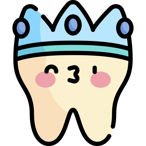 corona dental Kawaii Lineal color icono