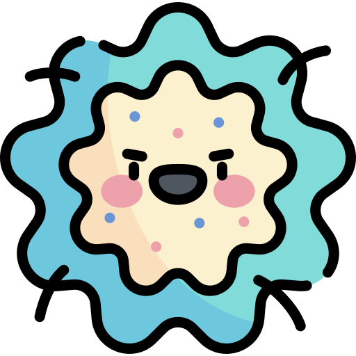 Бактерия Kawaii Lineal color иконка