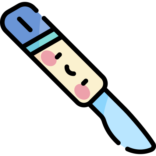 scalpel Kawaii Lineal color icoon