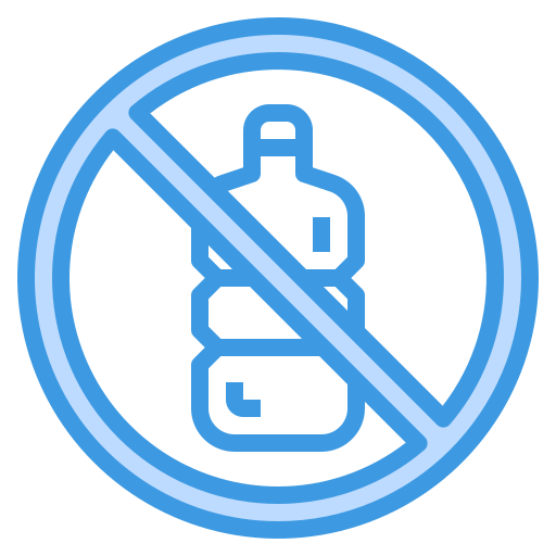 geen plastic flessen itim2101 Blue icoon