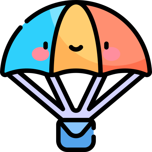 parachutespringen Kawaii Lineal color icoon