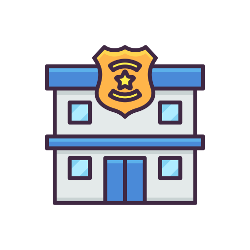 polizeistation Flaticons Lineal Color icon