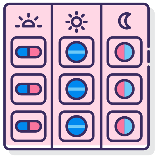 pigułki Flaticons Lineal Color ikona