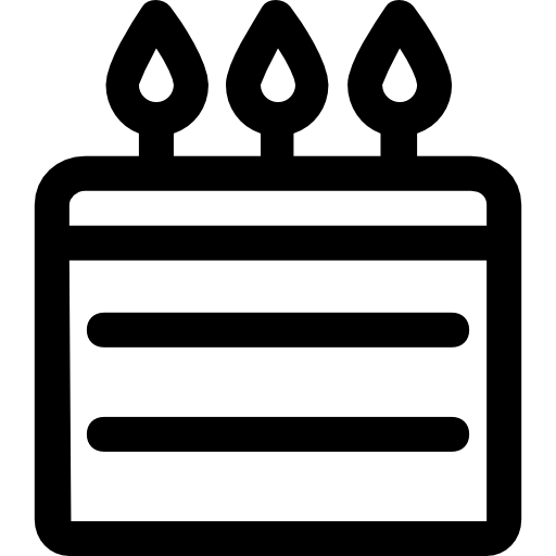 pastel de cumpleaños Icons Responsive Line 32px icono
