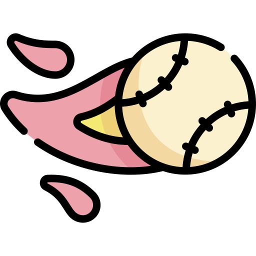 Baseball ball Kawaii Lineal color icon
