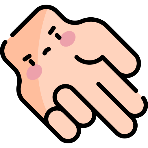 signe de la main Kawaii Lineal color Icône