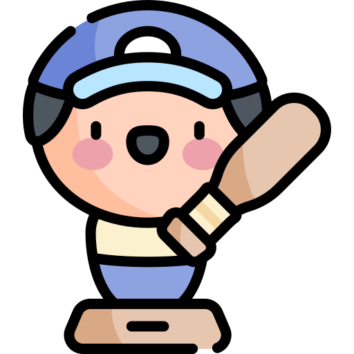 baseballista Kawaii Lineal color ikona