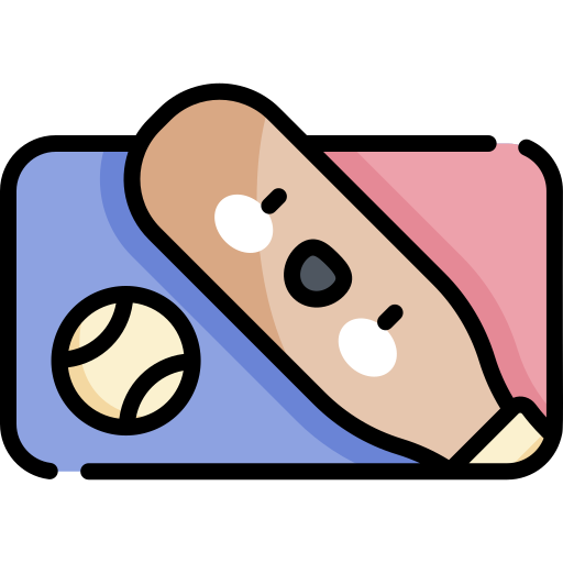 Baseball Kawaii Lineal color icon