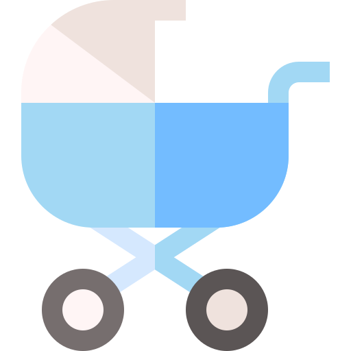 Baby stroller Basic Straight Flat icon