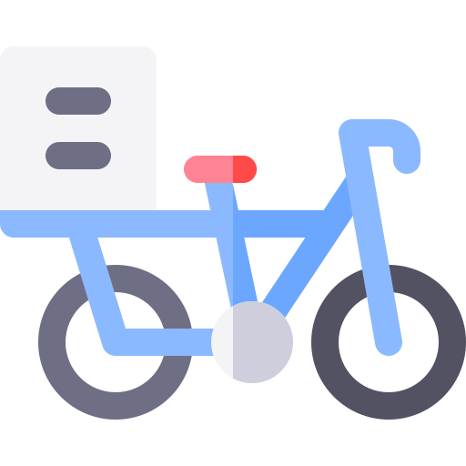 bici di consegna Basic Rounded Flat icona