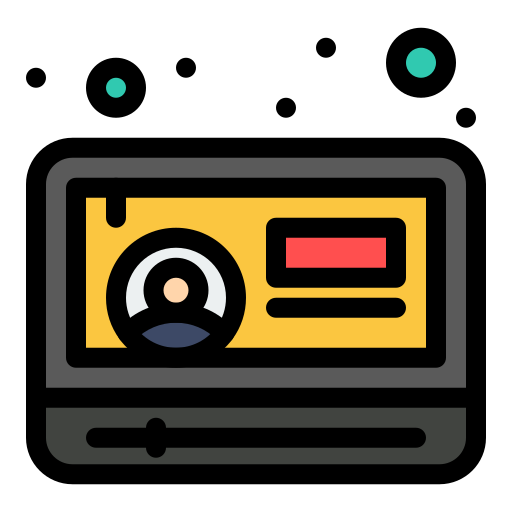 reproductor de video Flatart Icons Lineal Color icono