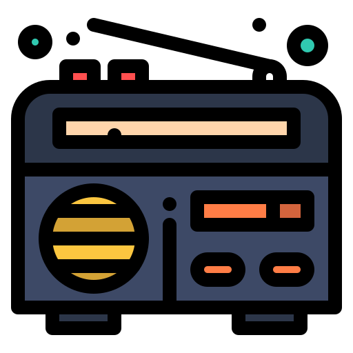 radio Flatart Icons Lineal Color icono