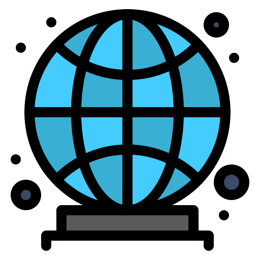 wereldbol Flatart Icons Lineal Color icoon