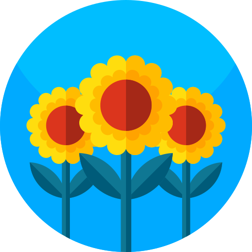 Sunflower Geometric Flat Circular Flat icon