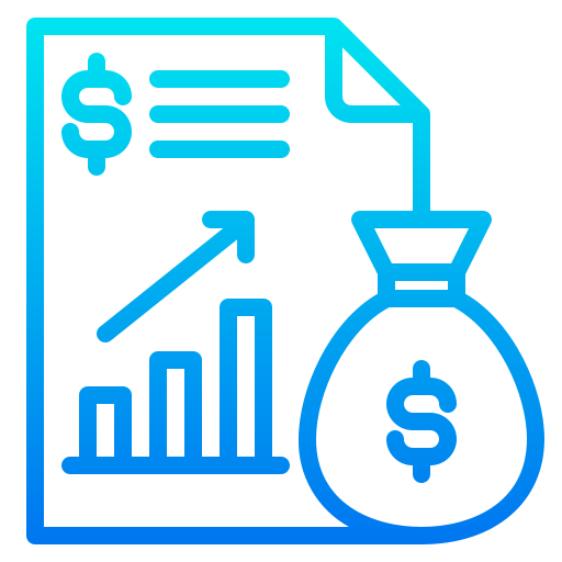 gráfico de barras srip Gradient icono