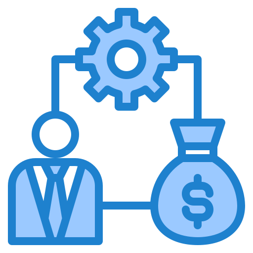 Money management srip Blue icon