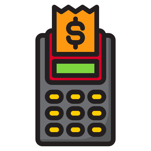 Credit card machine srip Lineal Color icon
