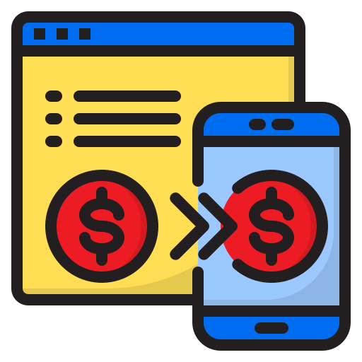 Money transfer srip Lineal Color icon