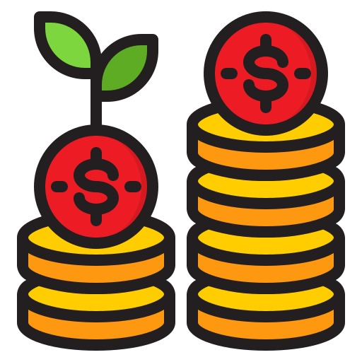 Money growth srip Lineal Color icon