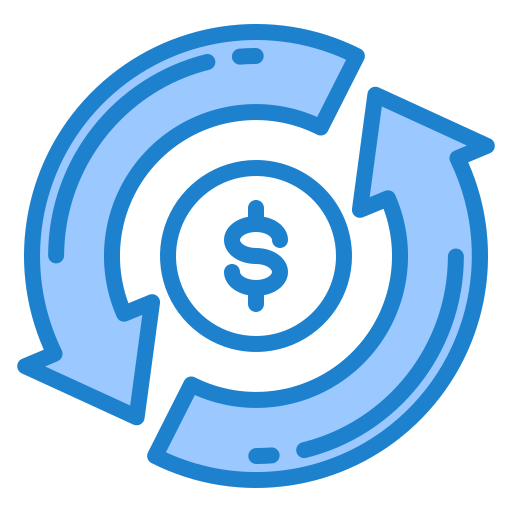 Money exchange srip Blue icon