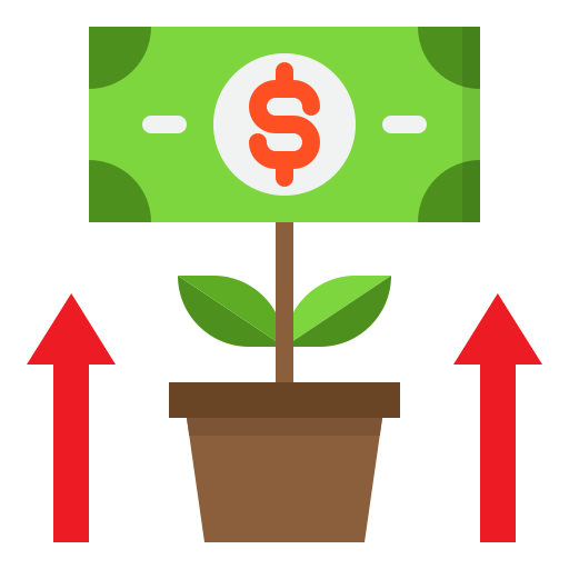 Money growth srip Flat icon