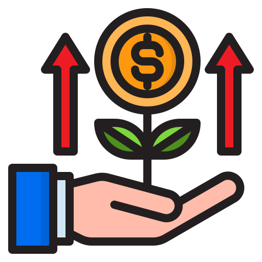 crescita del denaro srip Lineal Color icona