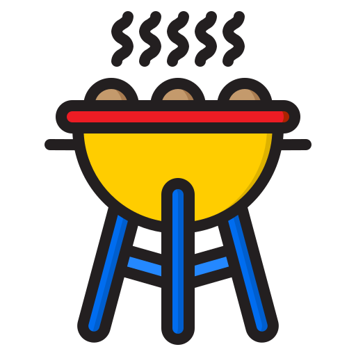 BBQ grill srip Lineal Color icon