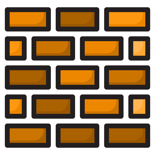 Brickwall srip Lineal Color icon