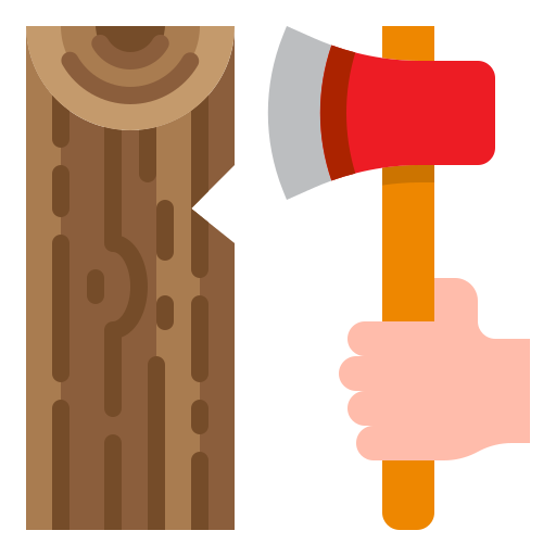 Woodcutter srip Flat icon